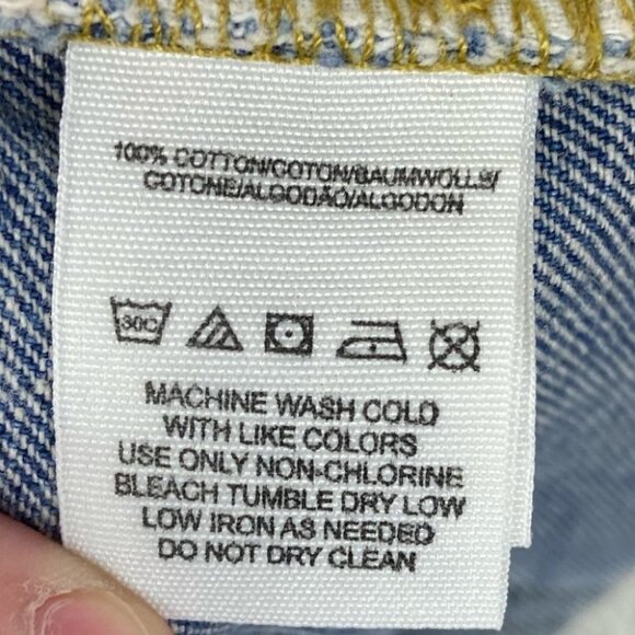 Free People Lace Trim Denim Jean Shorts Size 24 Bohemian Blue Boho Daisy Hippie - Picture 9 of 12